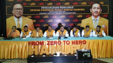 Pengurus Partai Hanura menggelar konferensi pers, Kamis, 23 Januari 2020.