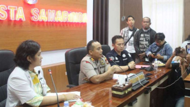 Konferensi pers kasus balita tanpa kepala di Mapolresta Samarinda, Kaltim.