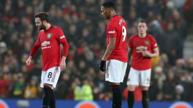 Ekspresi kecewa para pemain Manchester United