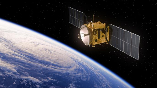 Ilustrasi satelit internet.