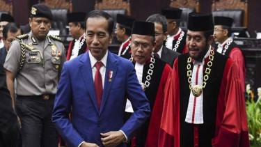 Presiden Joko Widodo  di Gedung MK, Jakarta, Selasa, 28/1/2020.