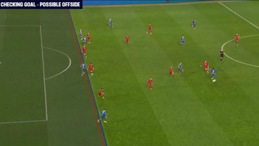 Cuplikan posisi offside pemain Shrewsbury Town saat hadapi Liverpool di Piala FA