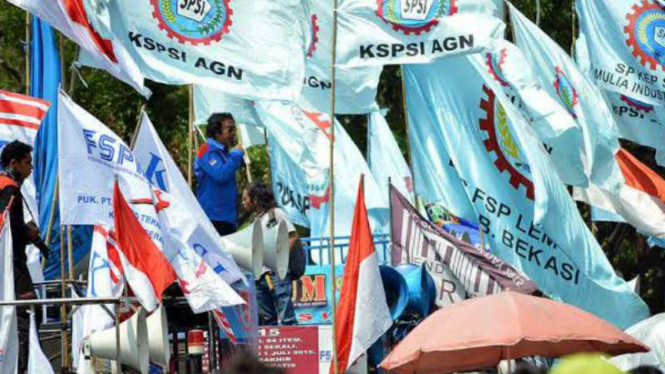 Aksi buruh KSPSI.