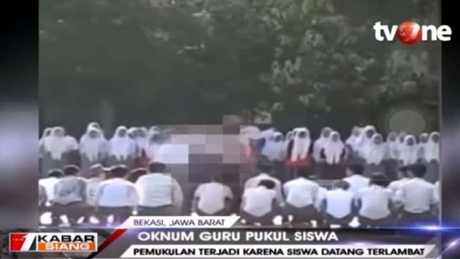 Viral rekaman oknum guru pukul murid di lapangan SMAN 12 Bekasi