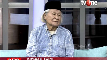 Sejarawan Ridwan Saidi dalam acara di tvOne.
