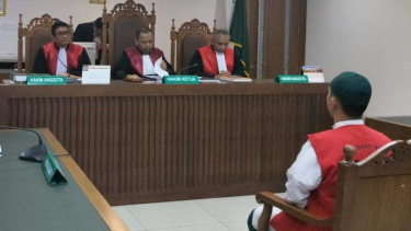 Hermawan Susanto, terdakwa perkara pengancam pemenggal kepala Presiden Jokowi.
