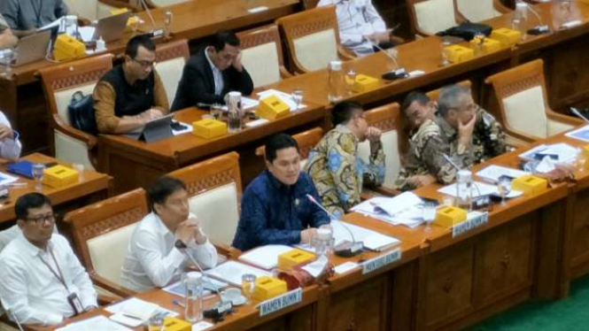 Erick Thohir rapat di Komisi VI DPR (ilustrasi)