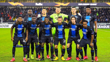 Skuat Club Brugge saat melawan Manchester United di Liga Europa