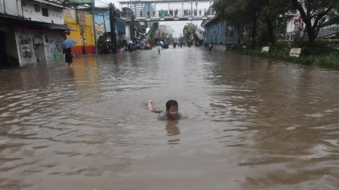 Banjir terjadi di beberapa wilayah Jakarta. (ilustrasi)