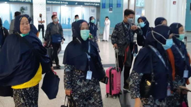 Jemaah umrah Indonesia sudah mendarat di Arab Saudi, Kamis (27/2/2020).