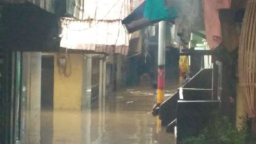 Banjir di Kebon Pala, Jakarta Timur, Minggu, 1 Maret 2020.