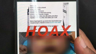 Pesan beredar di WA soal bayi diculik hoax.