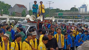 Aksi mahasiswa menolak RUU Omnibus Law 