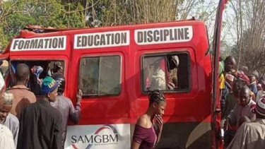 Penampakan bus yang ditumpangi Almamy Keita