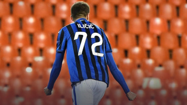 Penyerang Atalanta, Josip Ilicic saat melawan Valencia di Liga Champions