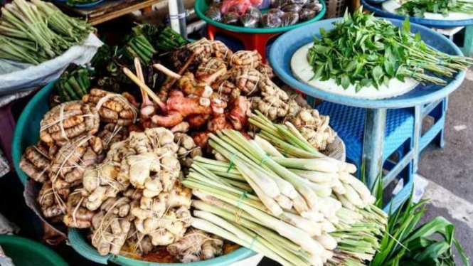 Rempah-rempah di Kota Semarang, Jawa Tengah.