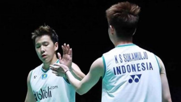 Kevin Sanjaya Sukamuljo/Marcus Fernaldi Gideon di All England Open 2020.