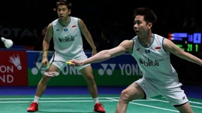 Kevin Sanjaya Sukamuljo/Marcus Fernaldi Gideon di All England.
