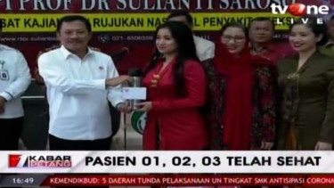 Pasien 01, 02 dan 03 dinyatakan telah sembuh dari virus corona.