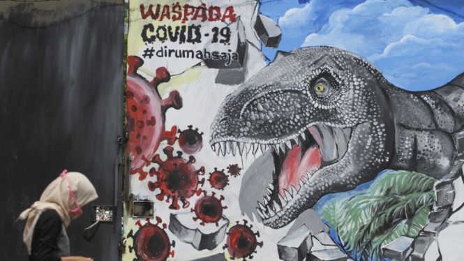 Mural Lawan Virus Corona COVID-19.