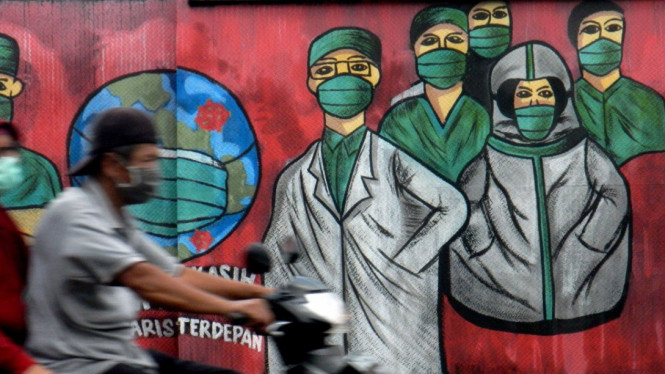 Mural lawan Virus Corona. (foto ilustrasi)