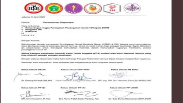 Surat IDI minta dispensasi saat PSBB