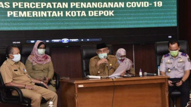 Gugus Tugas Percepatan Penanganan Covid-19 Kota Depok gelar konferensi pers.