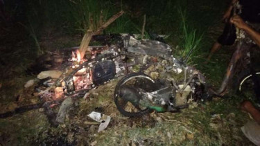 Motor dibakar di Jambi.