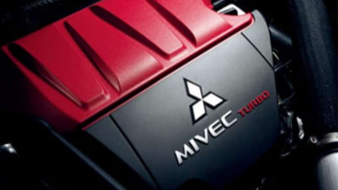 Ilustrasi logo Mitsubishi di mesin
