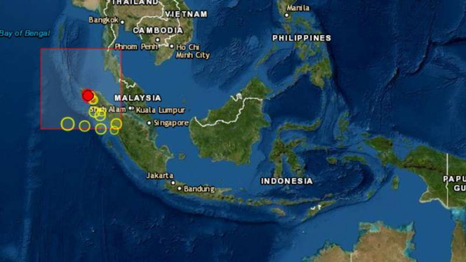 lokasi gempa Aceh.