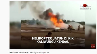 Helikopter jatuh di KIK Kaliwungu Kendal