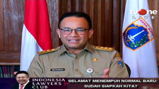 Gubernur DKI Jakarta, Anies Baswedan bicara di ILC Selamat Menempuh Normal Baru