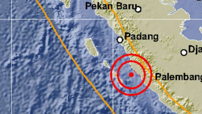 Gempa magnitudo 5,7 guncang Muko Muko Bengkulu.