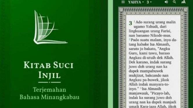 Kitab Suci Injil Berbahasa Minang sejak Rabu (03/06) tidak ditemukan lagi di Playstore menyusul permintaan penghapusan Gubernur Sumatera Barat.