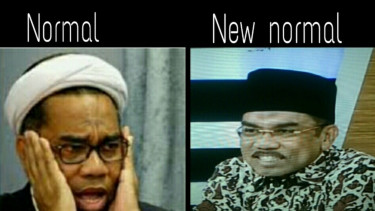 Meme kocak penampilan Ali Mochtar Ngabalin. 