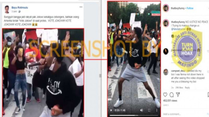 Hoax vote Jokowi dalam aksi demo di AS