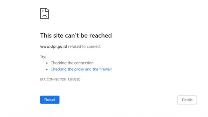Tangkapan layar dari situs www.dpr.go.id