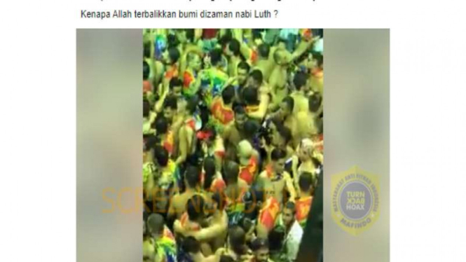 Akun facebook Dara Puspita mengunggah video yang diklaim sebagai festival homoseksual