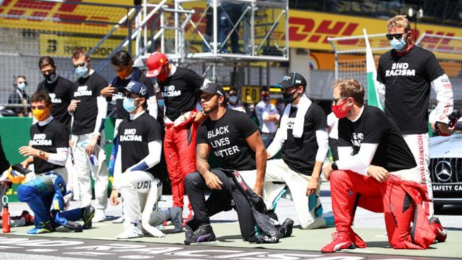 Aksi berlutut para pembalap F1 jelang GP Austria