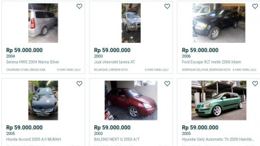 Ilustrasi jual-beli mobil bekas lewat online.