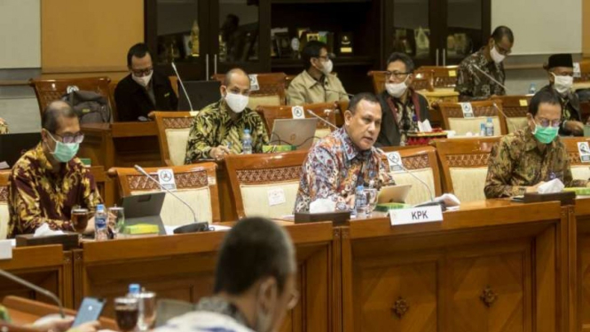 Ilustrasi RDP: KPK saat menghadiri rapat RDP dengan Komisi III DPR di Kompleks Parlemen