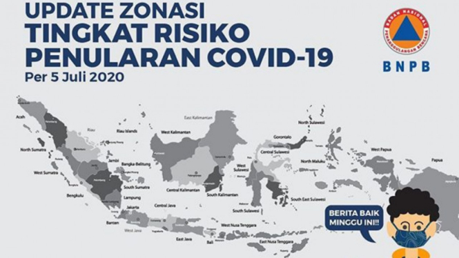 Update zonasi tingkat risiko penularan COVID-19