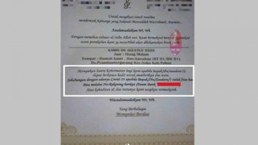 Undangan cantumkan nomor rekening.
