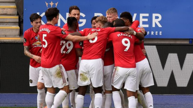 Selebrasi para pemain Manchester United 