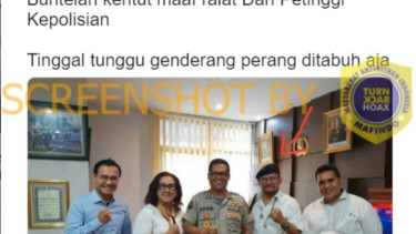 Tangkapan layar (screenshot) sebuah unggahan di Twitter dengan klaim bahwa polisi mengizinkan kelompok neo-PKI berdemonstrasi di Jakarta.