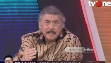 Mantan Hakim Agung, Prof. Gayus Lumbuun, dalam acara ILC di tvOne.