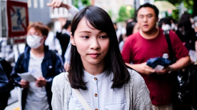 Usianya baru 23 tahun, tapi Agnes Chow sudah berkali-kali berada di garis depan demonstrasi pro-demokrasi di Hong Kong.-Getty Images
