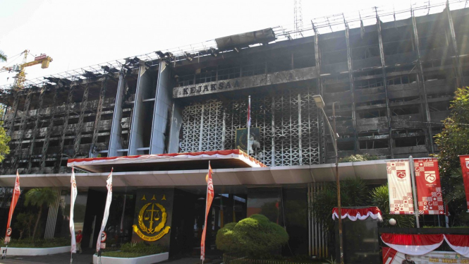 Kebakaran hebat di gedung Kejagung