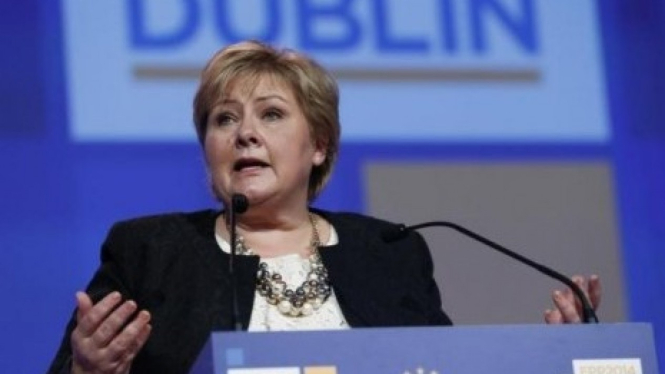 Perdana Menteri (PM) Norwegia Erna Solberg Source : Republika