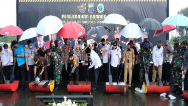Pemusnahan barang bukti narkoba oleh Polda Kalsel